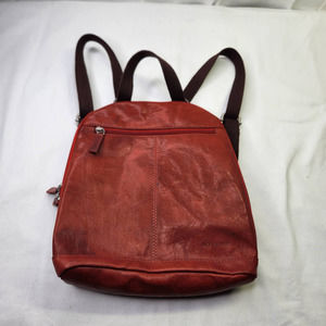 Jack Georges American Brand Leather Backpack Voyager Style Red Backpack Purse